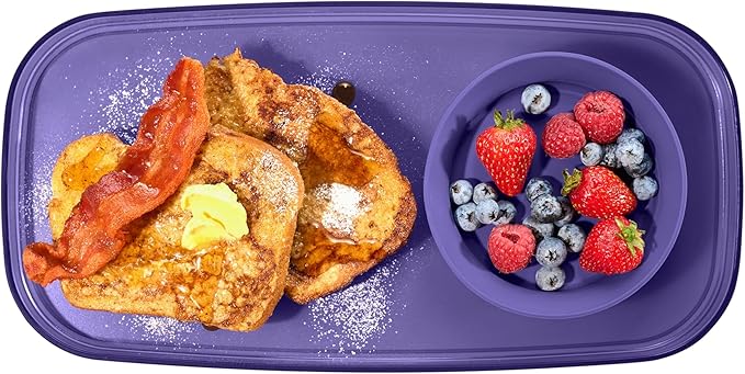 madesmart dipware Small Serving Plate, Collapsible & Removable Dip Bowl for Salsa, Queso, Sald, Olives, Premium Dishwasher & Microwave Safe, Multipurpose Plate & Bowl, Plum