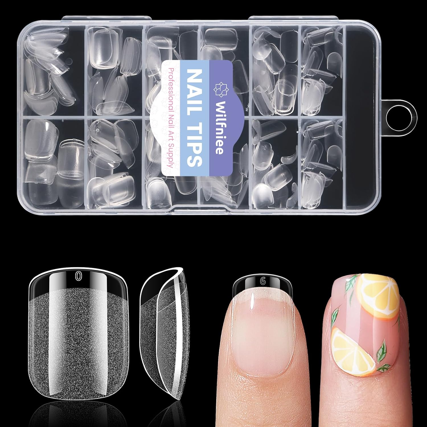 Extra Short Nail Tips Square: 240PCS Pre-shaped Gel Nails Tips Short Square Nail Tips, 12 Sizes Clear Full Cover False Fake Press on Nails for Nail Extensions DIY Home Salon for Women-BrightBean Baby