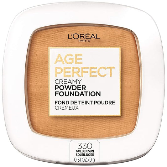 L’Oréal Paris Age Perfect Creamy Powder Foundation Compact, 330 Golden Sun, 0.31 Ounce-BrightBean Baby