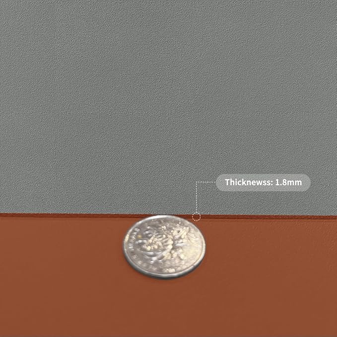 Leather Table Cover,1.8mm Thick,24x48 Inch Desk Cover,Large Desk Mat,Table Protector,Table Cover Protector,Table Protectors for Rectangle Tables(Brown+Gray,24x48)