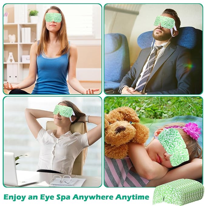 50 Packs Steam Eye Mask for Dry Eyes Spa Warm Sleep Eye Mask Self Heating Disposable Eye Masks for Home Office Travel Eyestrain Relieve (Unscented)-BrightBean Baby