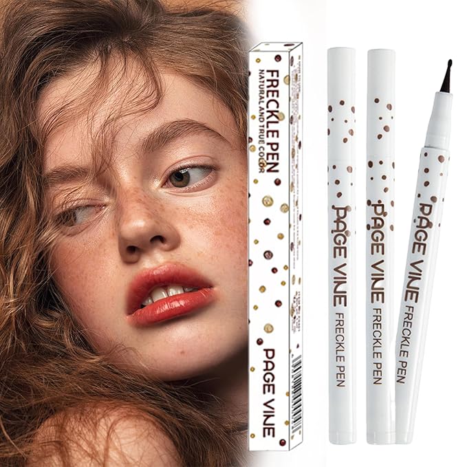 2 Pack Freckle Pen,Liquid Face Fake Freckles Makeup Pen to Create Natural Freckle Makeup and Freck beauty,Fake Freckles Waterproof for Lifelike Sunkissed Makeup,Mole Pen (01Light+02Medium)-BrightBean Baby