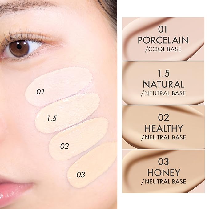 Amuse SEOUL Ceramic Skin Perfector Cushion Foundation Refill | Long-lasting, Lightweight, Semi-matte, Flawless Coverage, Hypoallergenic, Korean Beauty, Vegan(15g / 0.52 oz.) ([Refill] 1.5 NATURAL)-BrightBean Baby