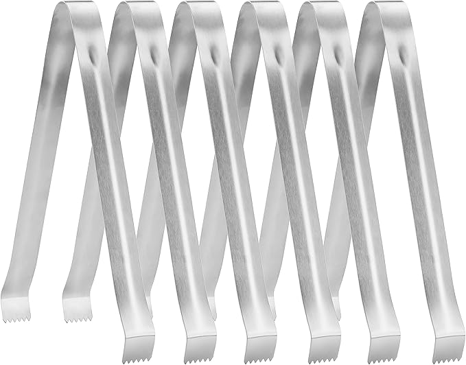 New Star Foodservice 42276 Restaurant-Grade Pom Tong, Stainless Steel, 9 inch, Set of 6, Silver