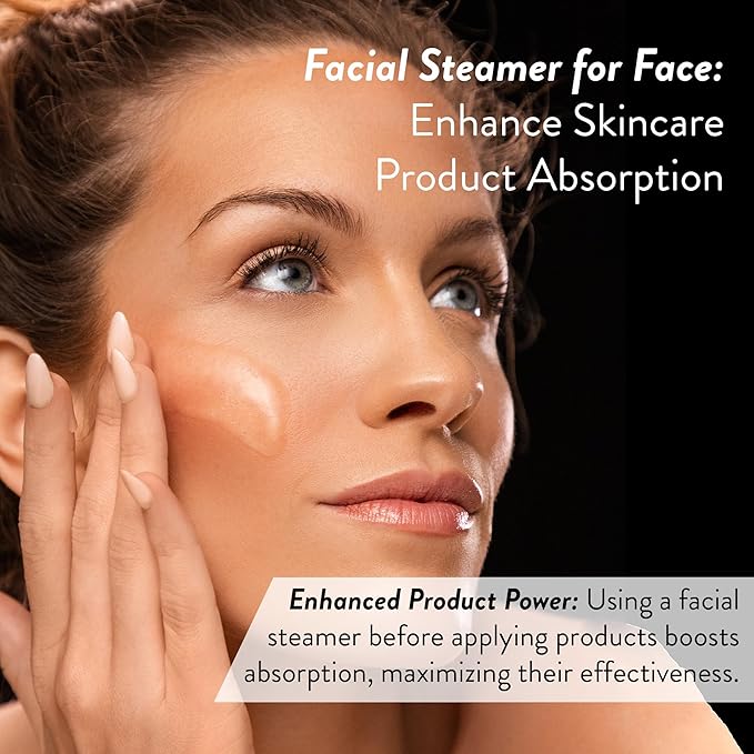 Facial Steamer SPA+ by Microderm GLO - Best Professional Nano Ionic Warm Mist, Home Face Sauna, Portable Humidifier Machine, Deep Clean & Tighten Skin, Daily Hydration for Maximum Serum Absorption-BrightBean Baby