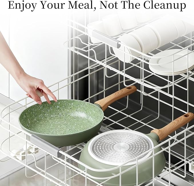 Jovire 3-Piece Nonstick Cookware Set with Lids - Green