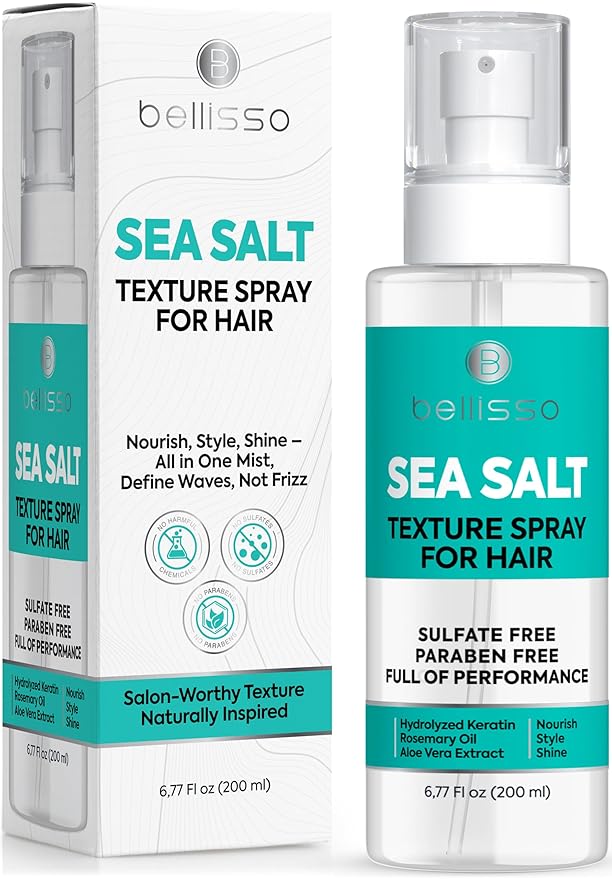 Sea Salt Spray - Dry Hair Texture for Women and Men - Products for Volume for Fine, Wavy and Curly Hair - Thickening, Texturizing and Light Volumizing Effect - Alcohol Free Formula - Travel Size-BrightBean Baby