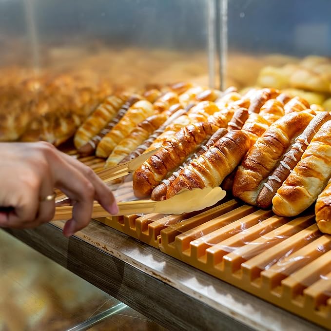 5 Pack Gold Serving Tongs Salad Tongs 9 Inch Buffet Tongs Stainless Steel Food Tong Serving Utensils for Buffet Wedding Party Catering (9 Inch, Gold)