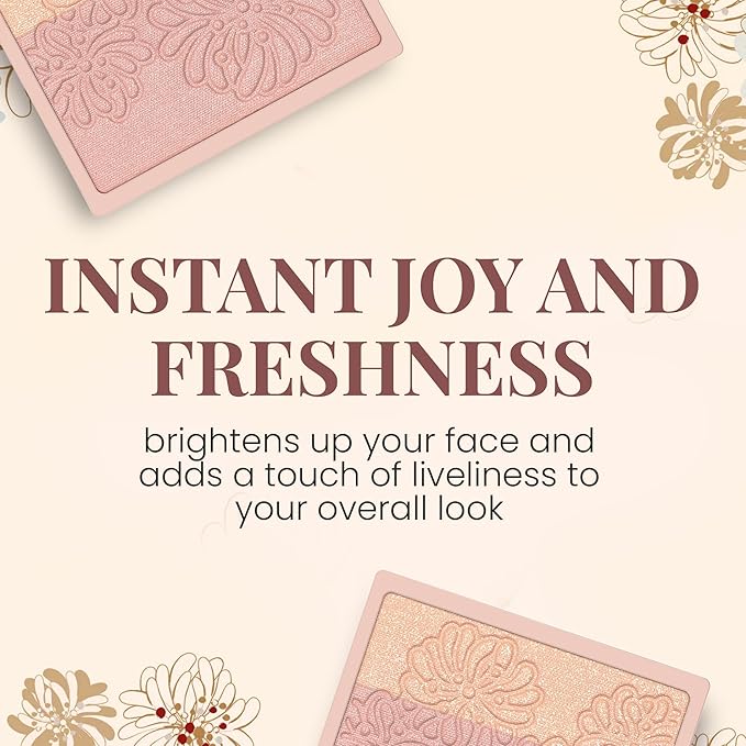 Paul & Joe Pressed Blush Palette Refill Only, Case Sold Separately, Oil-Absorbing Blush Powder, Bi-Color Face Blushes with Fitting Veil Powder, Light Beige and Light Pink, 01 Secret D'Or, 0.17 oz-BrightBean Baby