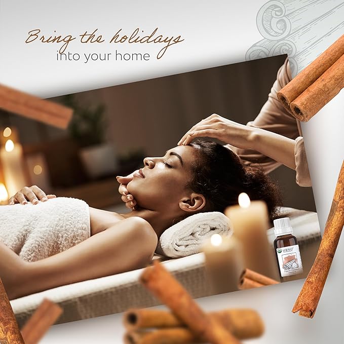 HBNO Organic Cinnamon Leaf Essential Oil - 1 oz (30ml) Travel Size - USDA Certified Organic Cinnamon Essential Oil, Perfect for Aromatherapy, Soap Making, DIY, Fragrances, Diffuser.-BrightBean Baby