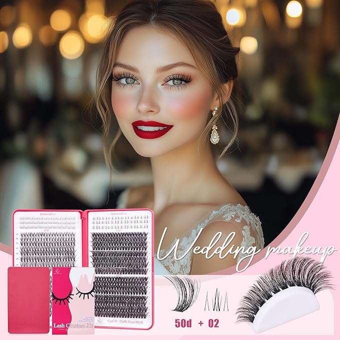 CCODDY Lash Clusters Kit - False Eyelash with Bottom Lashes - 748 Pieces - Black, Synthetic, Lightweight & Soft Fibers - D Curl Upper & 5-7MM Bottom - No Adhesives Included-BrightBean Baby