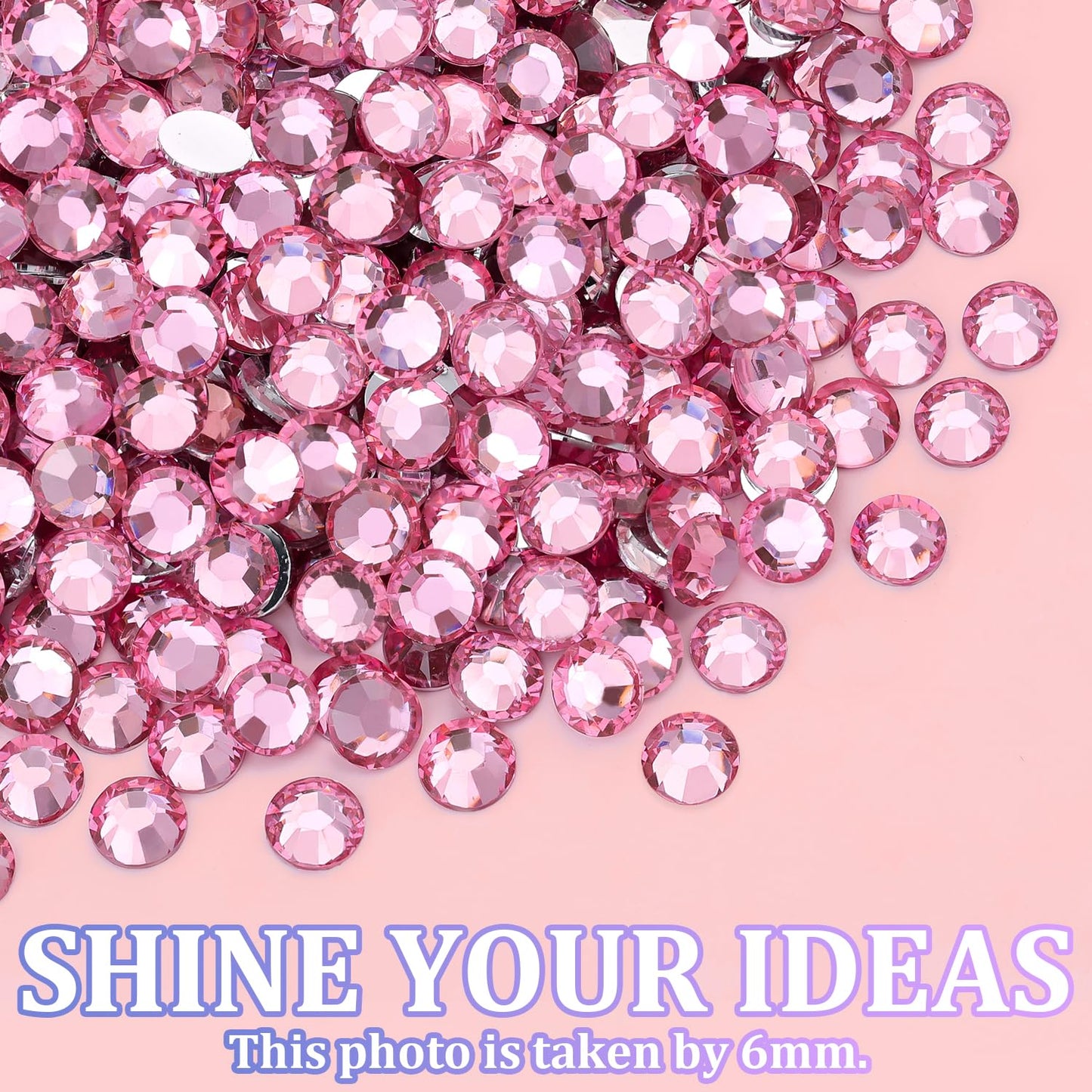 25000Pcs Resin Rhinestones with Tweezers for Crafting, Dark Pink 2-6mm Mixed Sizes Non Hotfix Flatback Gems, Bedazzling Crystal for DIY Craft Clothing Mugs Tumblers Shoes Fabric Decor Nail Art-BrightBean Baby