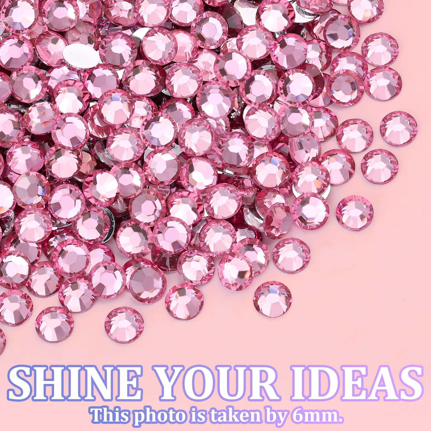 25000Pcs Resin Rhinestones with Tweezers for Crafting, Dark Pink 2-6mm Mixed Sizes Non Hotfix Flatback Gems, Bedazzling Crystal for DIY Craft Clothing Mugs Tumblers Shoes Fabric Decor Nail Art-BrightBean Baby