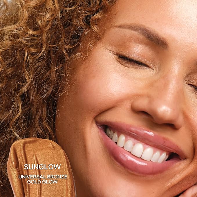 Saie Glowy Super Gel - Hydrating Makeup Primer and Illuminating Glow Serum Enriched with Vitamin C and Squalane Oil - All-Over Liquid Highlighter Makeup for Instant Glass Skin - Sunglow (1 oz)-BrightBean Baby