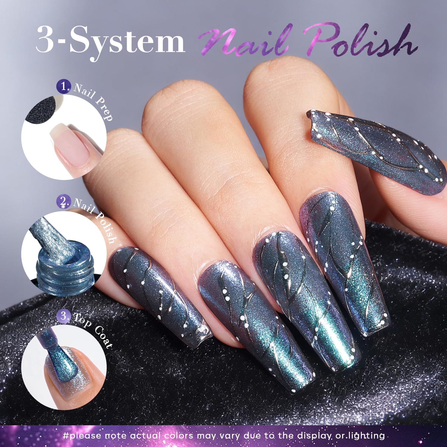 AZUREBEAUTY Holographic Nail Polish Set: 4 Colors Quick Dry Purple Pink Chameleon Fall Winter Natural Fingernail with Top Coat DIY Salon Gift for Women-BrightBean Baby