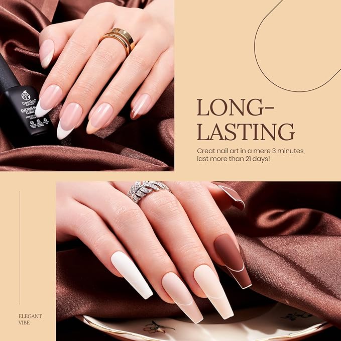 beetles Brown Gel Nail Polish Set Nude Gel Polish Nail Set 6 Colors Sandstorm Collection Peach Brown Natural Manicure Kit Soak Off Uv Led Lamp Needed for Women Gift Diy Home-BrightBean Baby