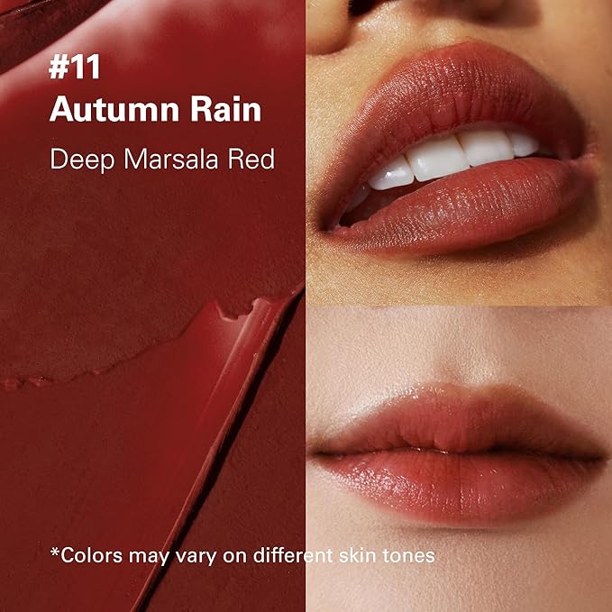 Melixir Vegan Lip Butter #11 Autumn Rain (+11 more colors), Deep Nourishing Tinted Lip Balm for Dry Lips, Bee-Free, Petrolatum-Free, Plant-Based, Hydrating for Cracked & Chapped Lips, Travel Essential-BrightBean Baby