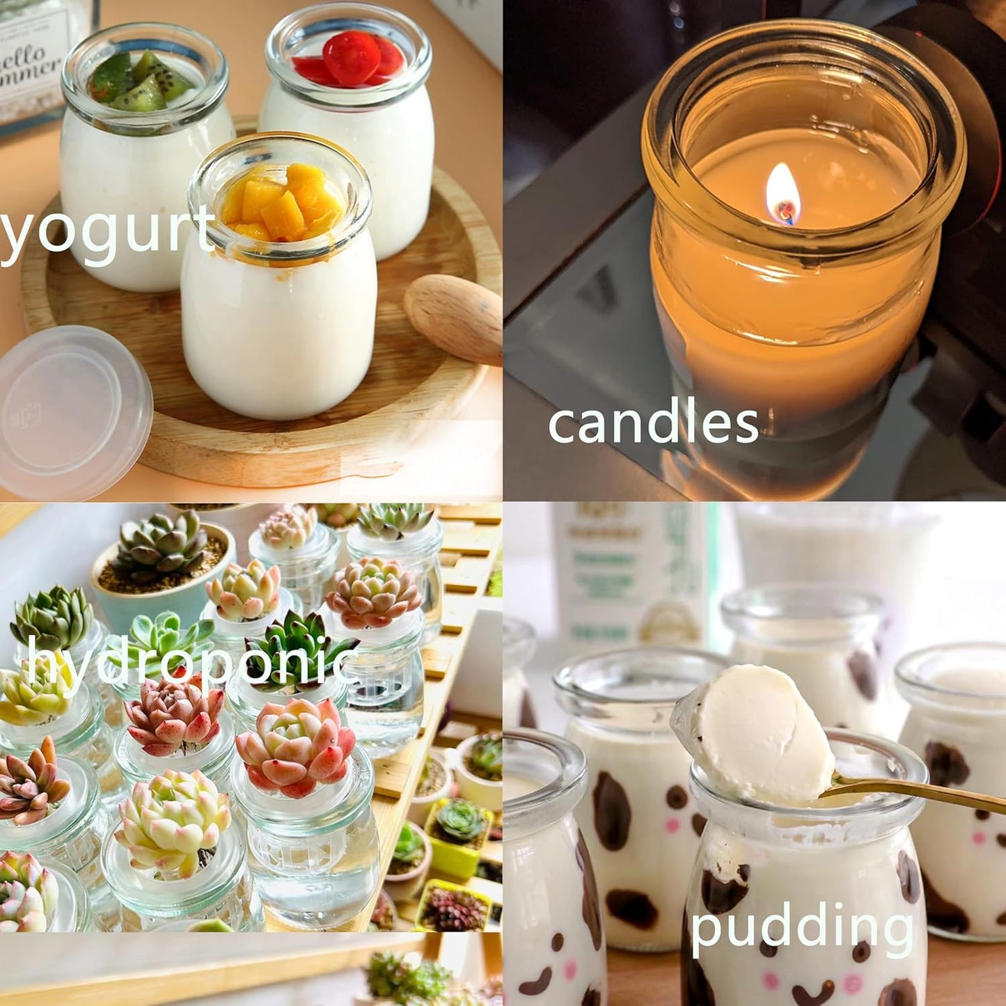 Mini Pudding Jars 60Pack, 3.4 oz Glass Favor Jar with Lids, Candle jars,Yogurt Containers with Lids, Mason Jar,Bath Salt Jars Wedding Favors Honey Pot-BrightBean Baby