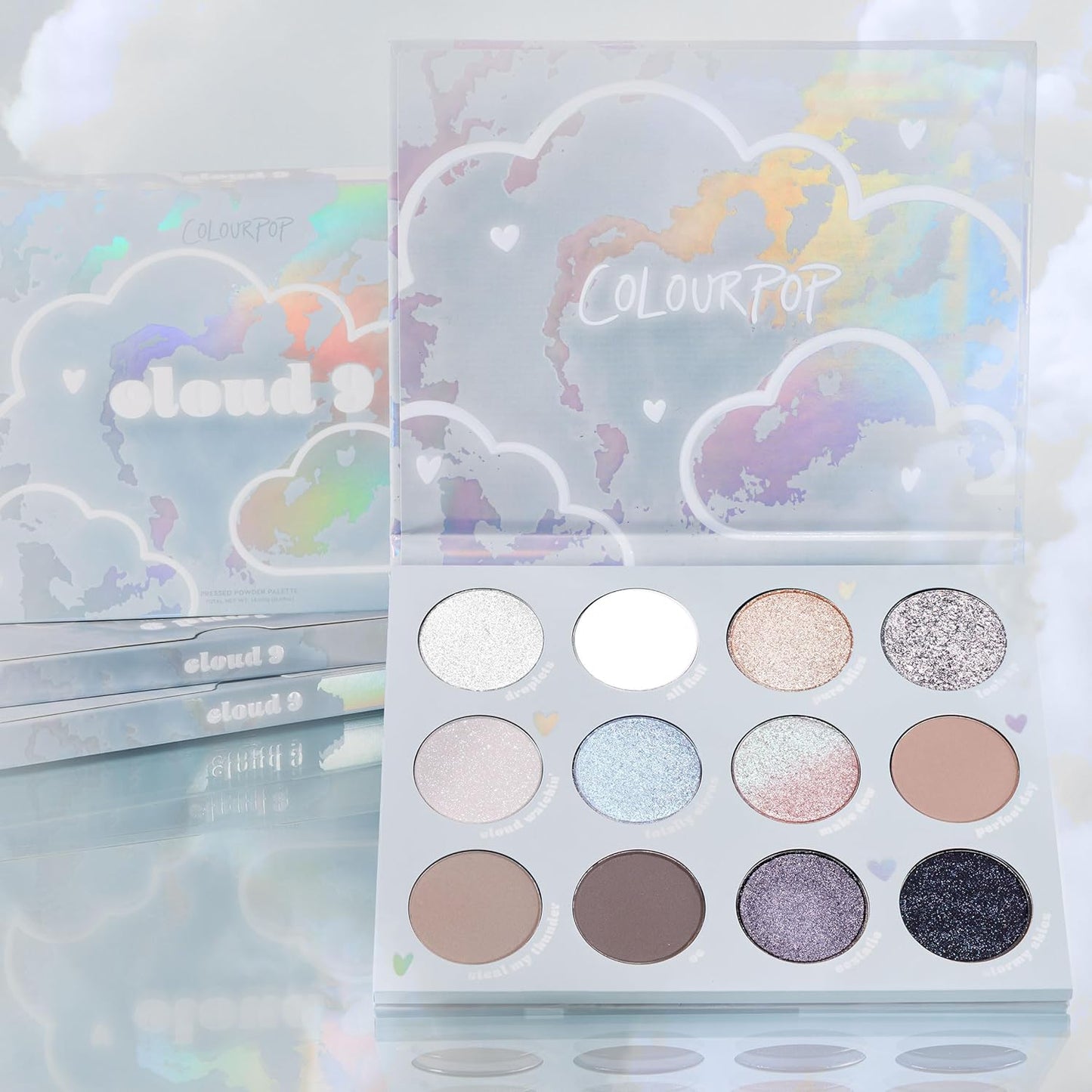 ColourPop Eyeshadow Palette - Eye Makeup Palette with Matte, Metallic, Matte Sparkle & Glitter Finishes - High-Pigment Eye Makeup with a Long-Wearing Formula - Cloud 9 (0.49 oz)-BrightBean Baby
