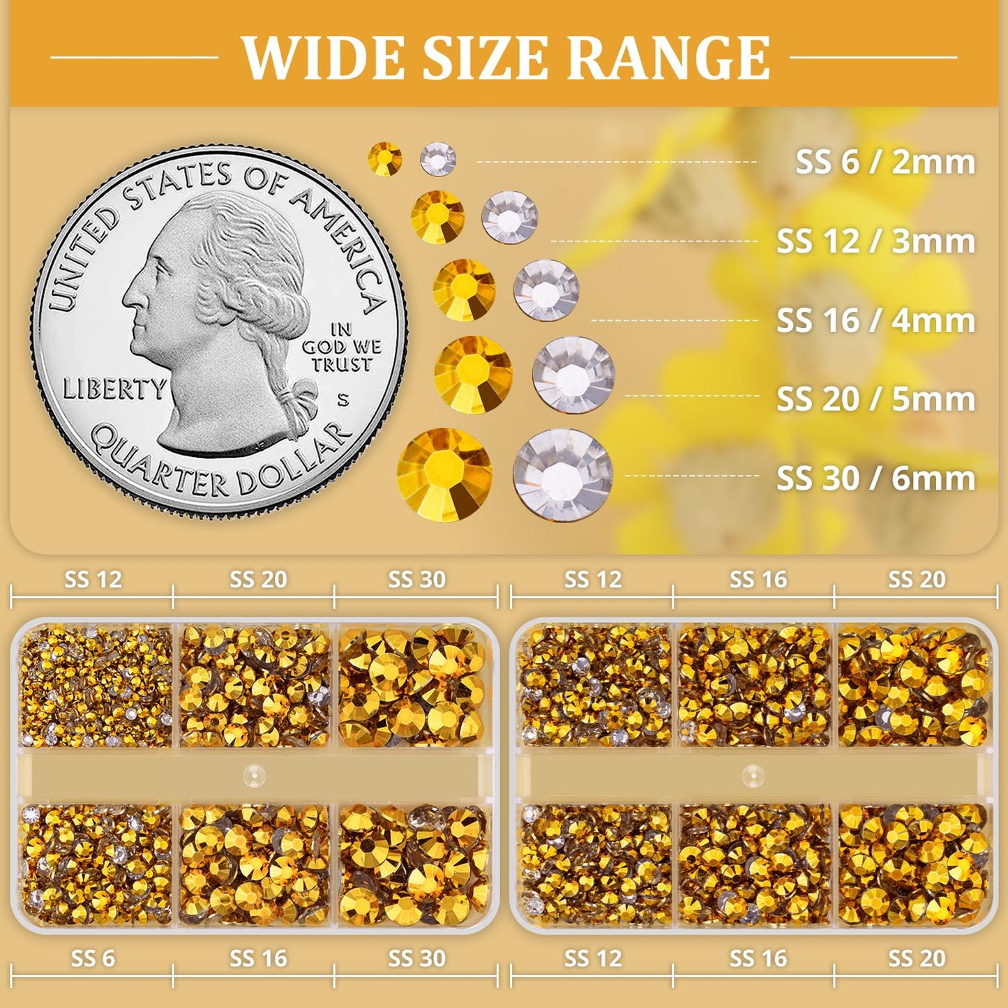 Resin Rhinestones for Crafting, 2 Boxeses Gold Multi Sizes Flatback Bedazzling Crystals for Crafts Nail Art Decoration, Non Hotfix Gems Charms for Tumbler Shoes Clothing Fabric Face Makeup-BrightBean Baby