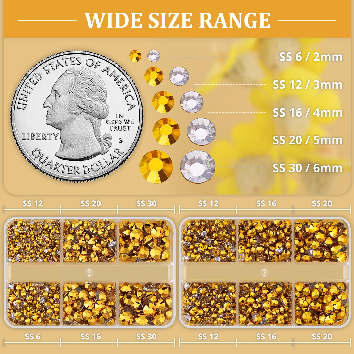 Resin Rhinestones for Crafting, 2 Boxeses Gold Multi Sizes Flatback Bedazzling Crystals for Crafts Nail Art Decoration, Non Hotfix Gems Charms for Tumbler Shoes Clothing Fabric Face Makeup-BrightBean Baby