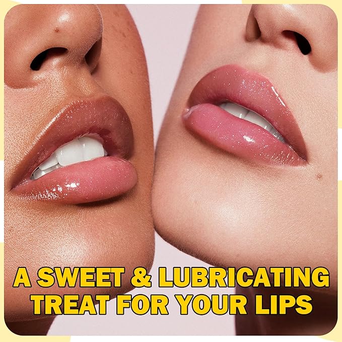 2PCS Lip Balm Honey Pot,Moisturizing Lip Sleep Mask,Prevention Dry and Cracked Overnight Sleeping Lip Mask with Brush,Reduces Lip Lines Long Lasting Hydrating Lip Care Scrubs Exfoliator-BrightBean Baby