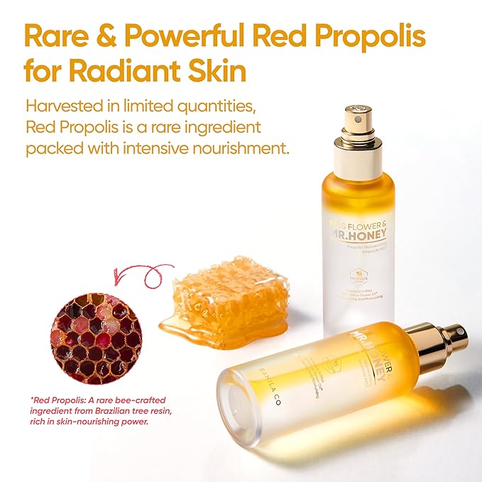 BANILA CO Miss Flower & Mr Honey Propolis Ampoule Mist | Nourishing Skin Double Layer & Moisturizing Makeup Fixer Setting Spray | Hydration Boost, Radiant Glow Serum (99ml / 3.34 fl oz)-BrightBean Baby