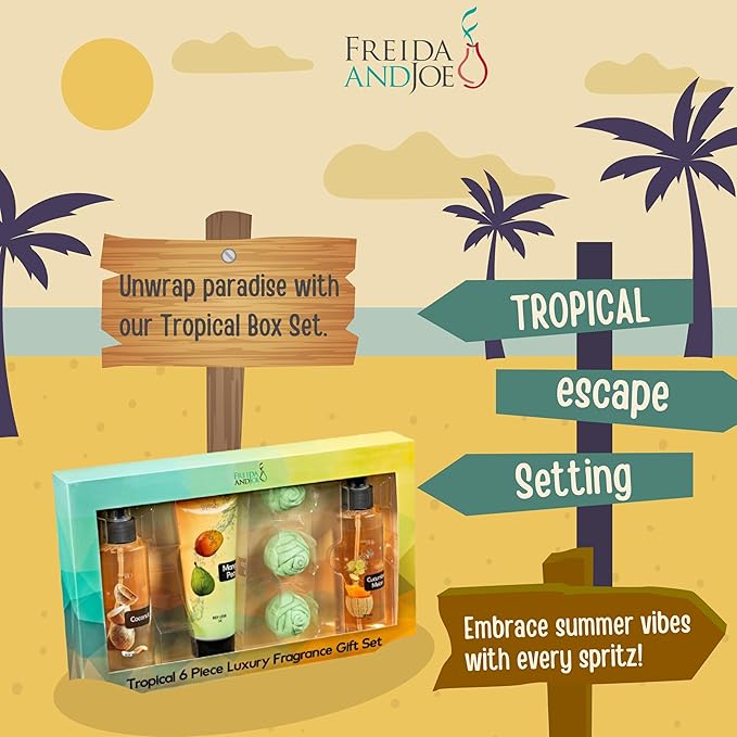 Fine Fragrance Body Mist & Body Splash Gift Set – Luxury Self-Care Combo for Women and Girls (Coconut, Cucumber, Mango Pear w/ Bath Fizzer, Bath Bomb)-BrightBean Baby