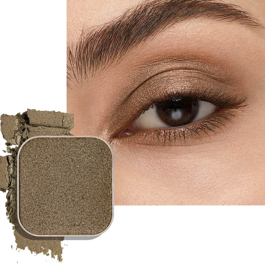 Magnetic Single Shimmer Bronze Eyeshadow with Metal Pan, Pressed Powder Refill, Ideal for Smoky Eye Makeup and DIY Empty Magnetic Palette (Cocoa Charm)-BrightBean Baby