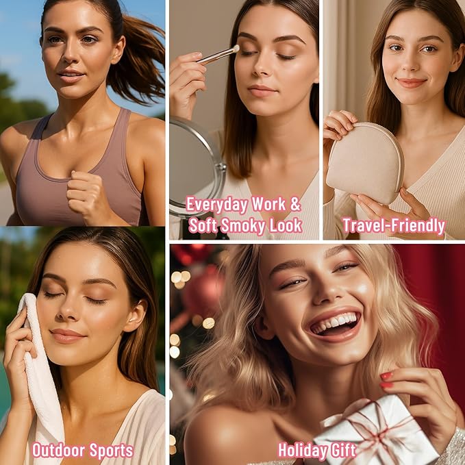 6 Colors Mini Naked Eyeshadow Makeup Palette Blush-colored Neutral Tone Eye Shadow Matte & Shimmer Nude Make Up Pallet with Mirror Blendable Highly Pigmented Travel Size Gift Kit 03-BrightBean Baby