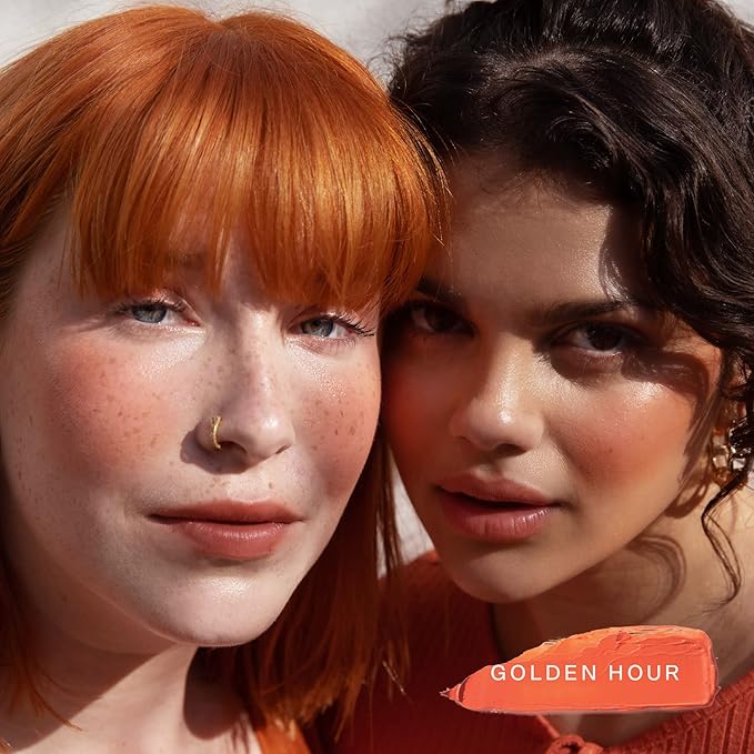 Tower 28 Beauty BeachPlease Cream Blush for Cheeks and Lips - Multi-Purpose Lip and Cheek Tint in Orange Blush - for Sensitive Skin – Color GOLDEN HOUR, Luminous Finish-BrightBean Baby