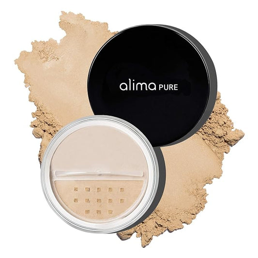 Alima Pure Matte Foundation Loose Mineral Powder Foundation Makeup, Loose Powder Makeup Oil Free Talc Free Powder, Natural Makeup Mineral Foundation Full Coverage Natural Foundation Powder .15 oz/4.5g-BrightBean Baby