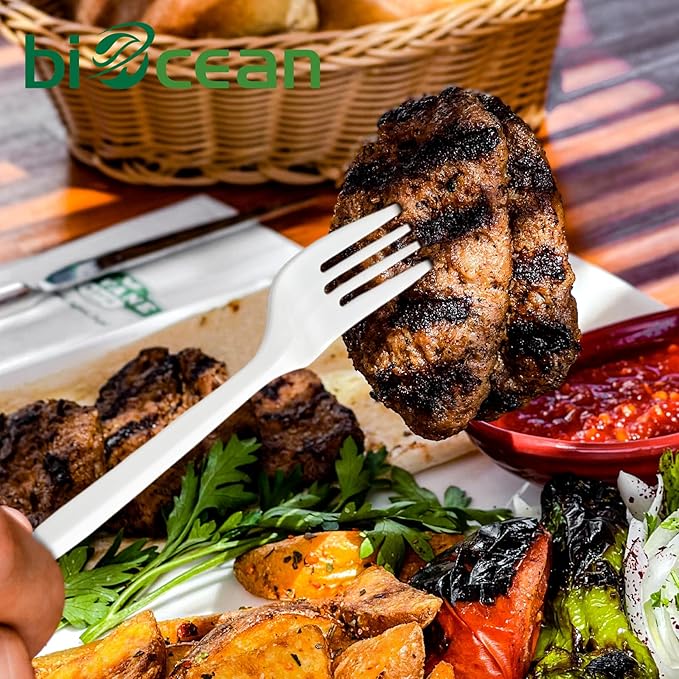 1000PCS Disposable Plastic Forks Silverware Set Bulk Fork White Reusable Heavy Duty Disposable Cutlery Plastic Utensils Flatware for Home Restaurant Party Picnic Camping Travel (Forks-1000pcs)