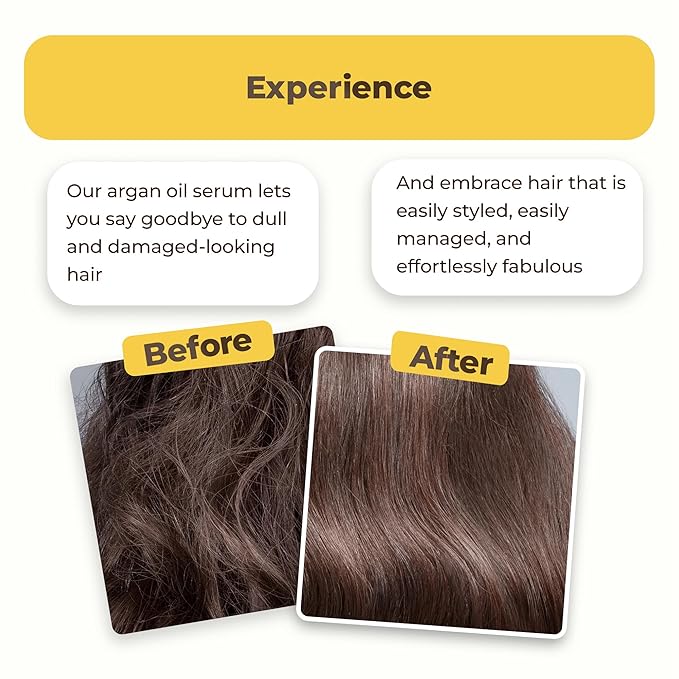 HerStyler Advanced Argan Oil Hair Serum for Women - Anti Frizz Serum for Hair - for Frizzy, Dry and Damaged Hair - Nourishing - 2.36 Fl Oz / 70 Ml - Pack of 2-BrightBean Baby