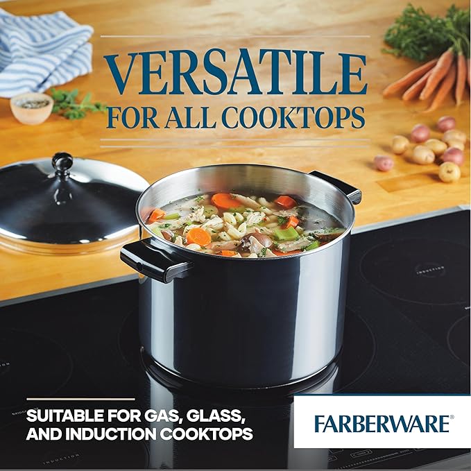 Farberware Classic Stainless Steel 8-Quart Stockpot with Lid - Silver