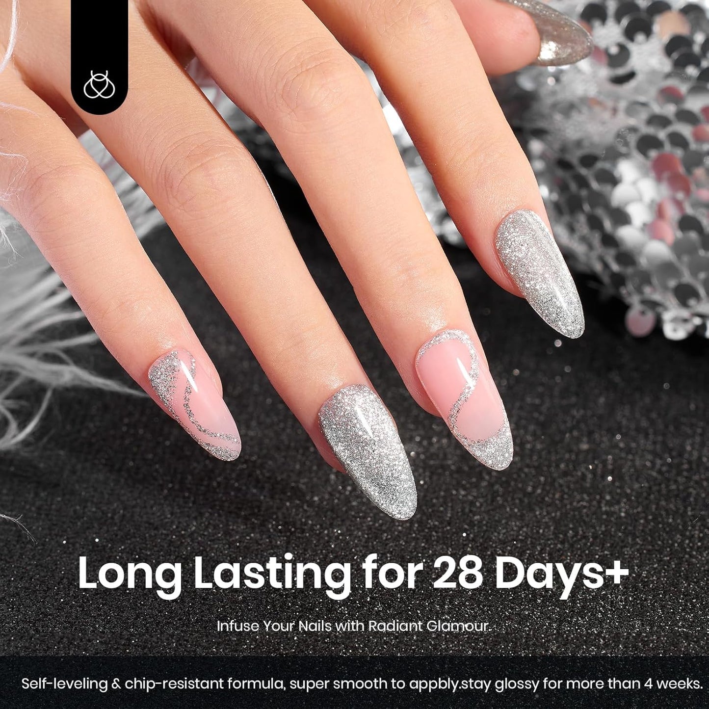 Beetles Sliver Cat Eye Gel Nail Polish - 15ML Glitter Cat Eye Magnetic Holographic Fall Gel Polish Soak Off UV Salon DIY French Nail Art Gift for Women-BrightBean Baby