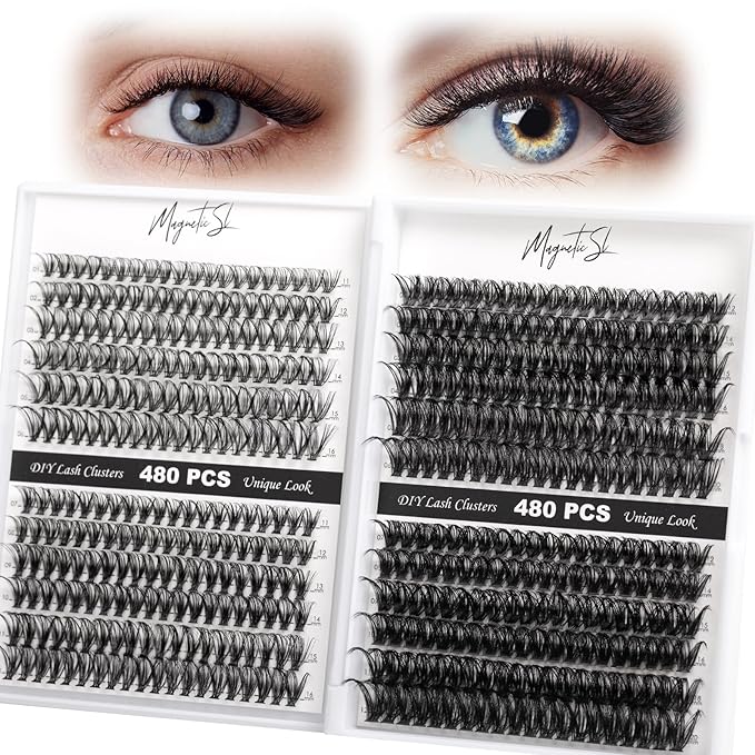 Lash Clusters 480 Clusters 60D 80D Thick Eyelash Extension 30D 40D Individual Eyelashes D Curl 11-20mm False Eyelash Multi-Style DIY Lash Extensions for Beginners(30D-80D-D, 11-20MIX)-BrightBean Baby