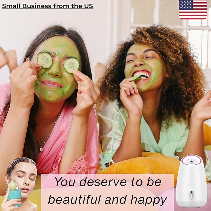 Facial Steamer and Ice Roller – 3-in-1 Nano Ionic Spa Kit for Deep Hydration and Pore Cleansing – Home Facial Care Set,auto Shut Off-BrightBean Baby