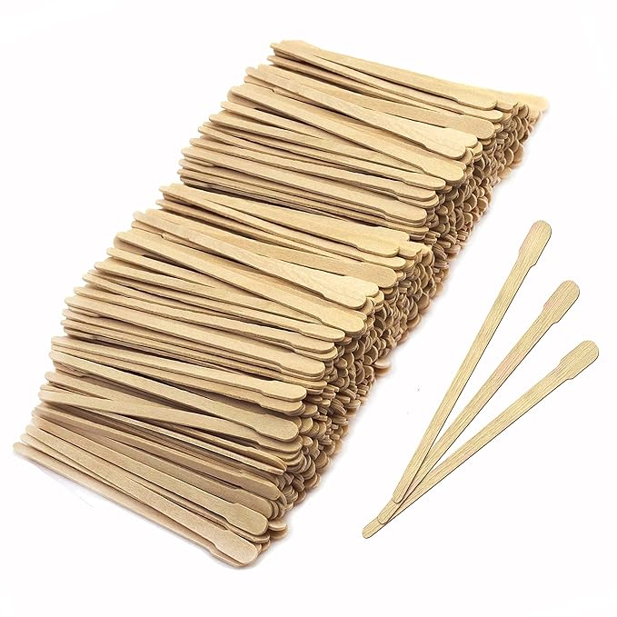Mibly 500 Pcs Wooden Wax Sticks - Eyebrow, Lip, Nose Small Waxing Applicator Sticks for Hair Removal and Smooth Skin - Spa and Home Usage-BrightBean Baby