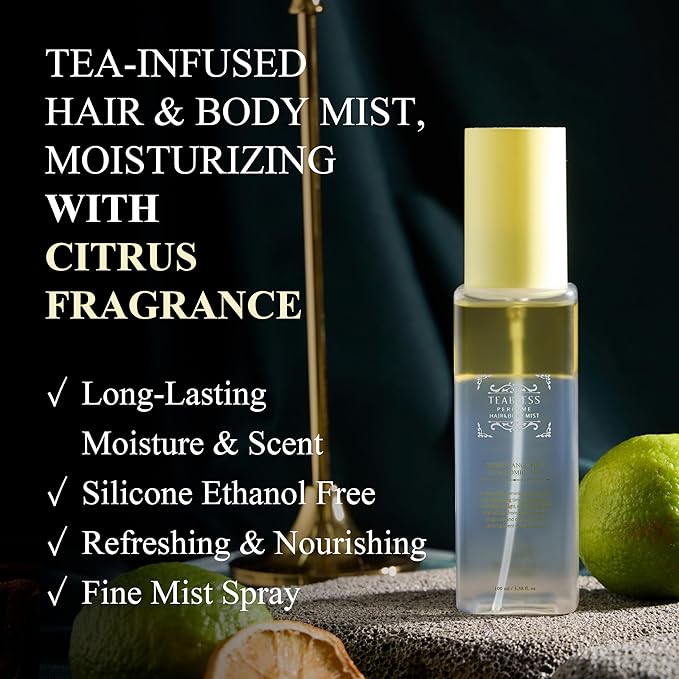Green Tangerine Yuja Kombu Tea Perfume Hair & Body Mist, Hair & Body Perfume Spray for Dry Skin, Moisture Balance, Soothing, Nourishing, Long-Lasting Fragrance, Citrus Woody Scent-BrightBean Baby
