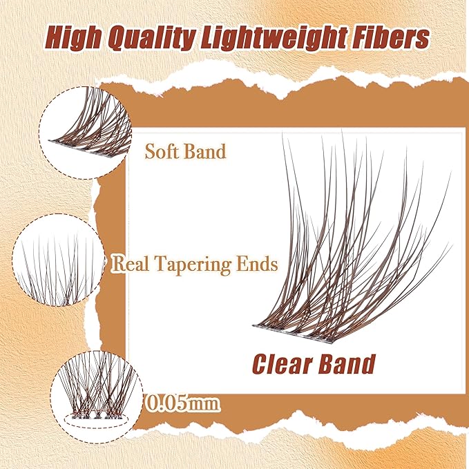 Lash Clusters - Dark Brown Lashes 360PCS Natural Wispy Fluffy Eyelash Clusters 8-16 MM Eyelash Extensions D Curl Faux Mink Lash Extensions DIY at Home-BrightBean Baby