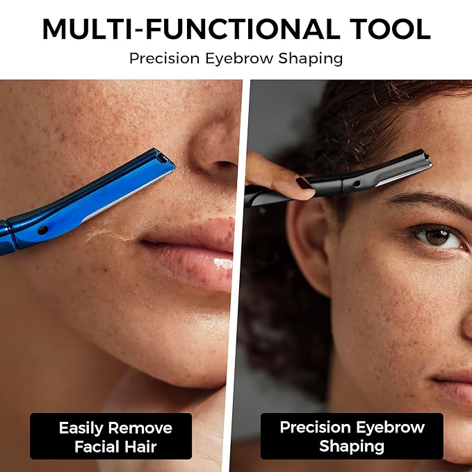 ZOMCHI Reusable Metal Dermaplane Tool Refills, Set of 10 Replacement Blades (Micro Distance), Dermaplaning Razor Refills, Plastic Free Eyebrow Razor Blades-BrightBean Baby