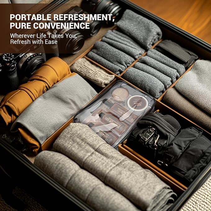 Gift Sets for Men Bath and Body Mens Gifts 6pcs Sandalwood Travel Size sets with Shampoo, Shower Gel, Soap, Body Lotion, Birthday Gifts for Men, Self Care Fathers Day Gifts-BrightBean Baby