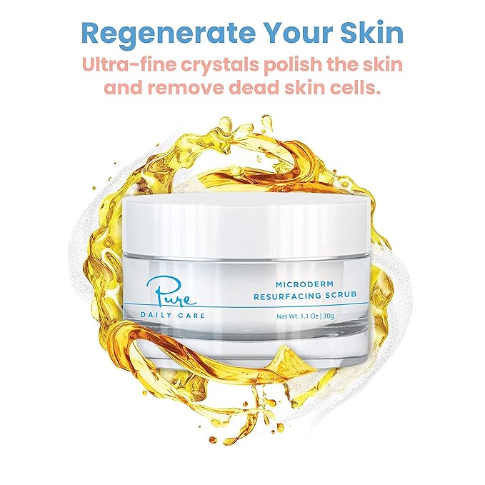 MicroDerm Resurfacing Scrub - Exfoliating Polish Crystals At-Home MicroDermabrasion Vitamin A & E Squalane-BrightBean Baby