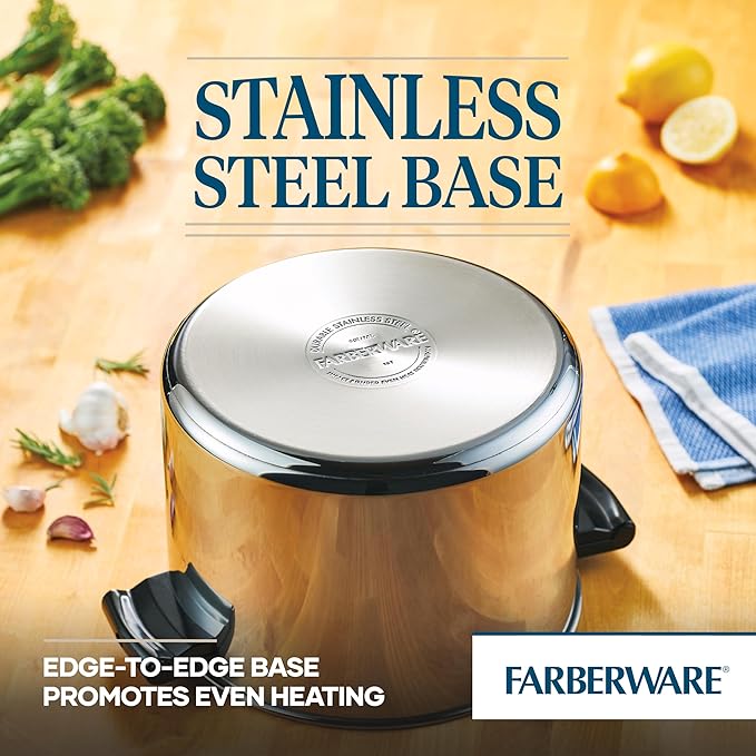 Farberware Classic Stainless Steel 8-Quart Stockpot with Lid - Silver