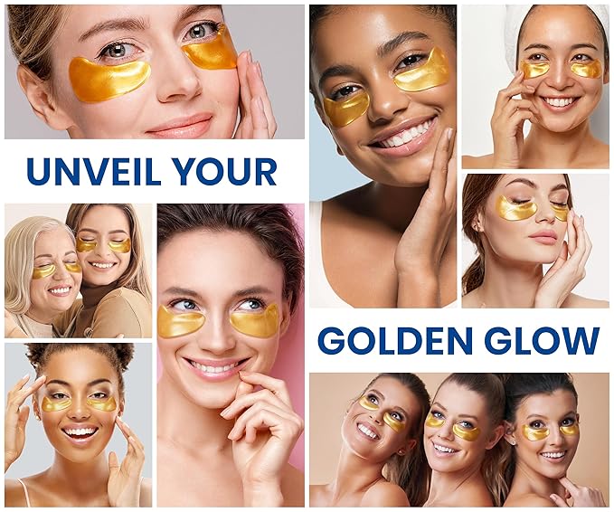 Stylia Under Eye Patches for Puffy Eyes and Dark Circles (30 Pairs) - 24k Gold Under Eye Mask with Vitamin C, Hyaluronic Acid, Pearl Extract - Eye Masks for Dark Circles and Puffiness-BrightBean Baby