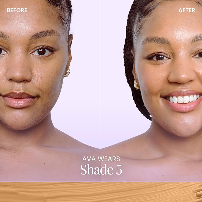 Naked Sundays BeautyScreen™ SPF 50 Mineral Peptide Foundation Tint – 2-in-1 Skin Tint & Mineral Sunscreen | Radiant, Buildable Coverage, Acne-Safe, Infused with Peptides (5 Tan Honey, 1.01 oz)-BrightBean Baby