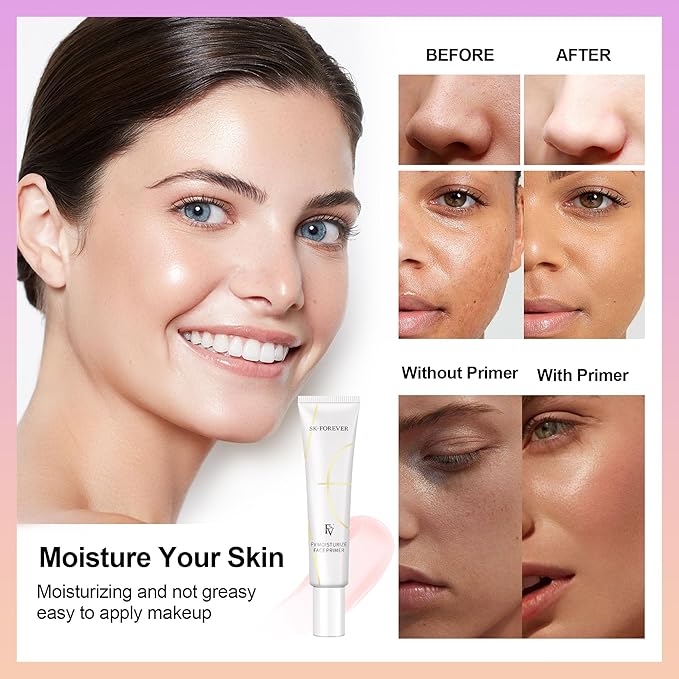 FV Hydrating Makeup Primer, Easy-to-Apply, Brightening, Ideal for Dry and Normal Skin Daily Use, Enhances Skin Glow (Hydrating)-BrightBean Baby