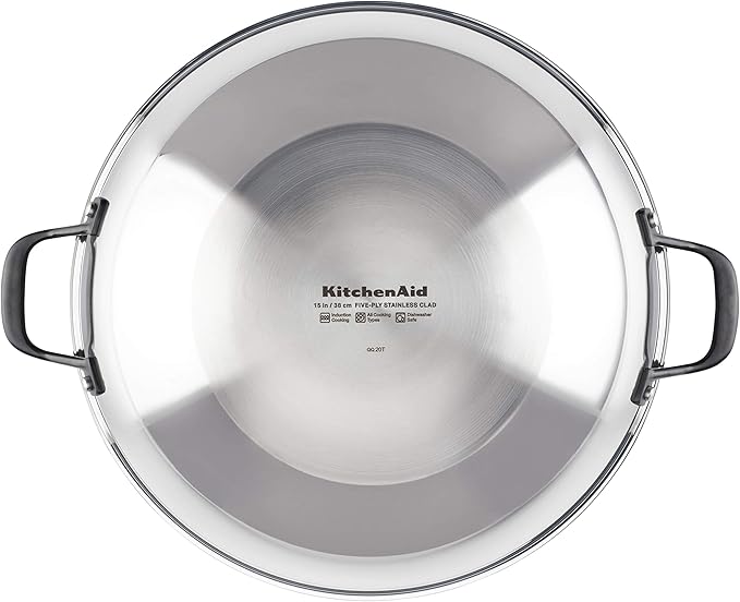 KitchenAid 5-Ply Stainless Steel Wok 15" - Induction Compatible