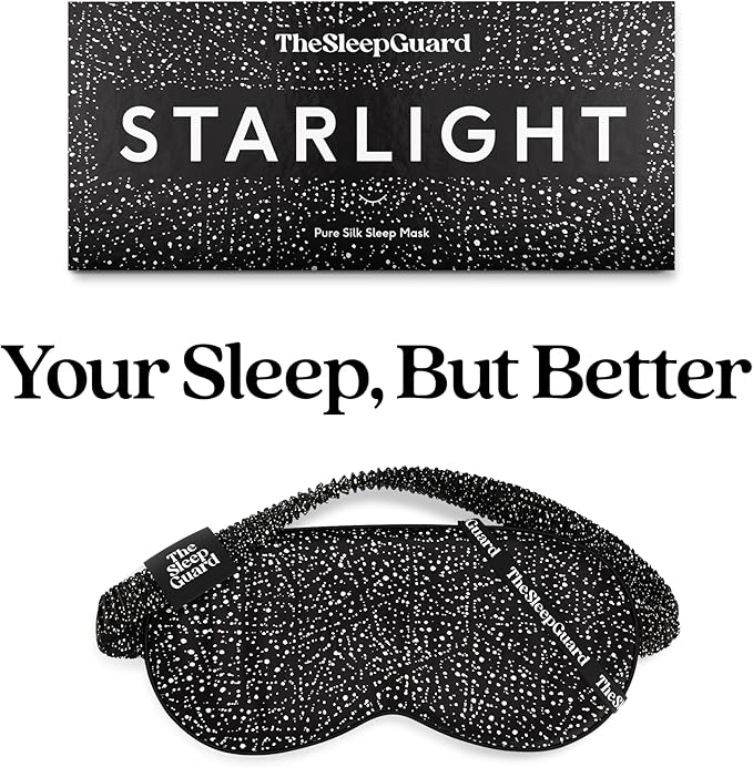 Pure Silk Sleep Mask [100% 6A Mulberry Silk, 22 Momme] Light Blocking Travel Essentials. Eye Masks for Sleeping. Black Oeko-Tex Blindfold. Eye Covers for Men & Women-BrightBean Baby